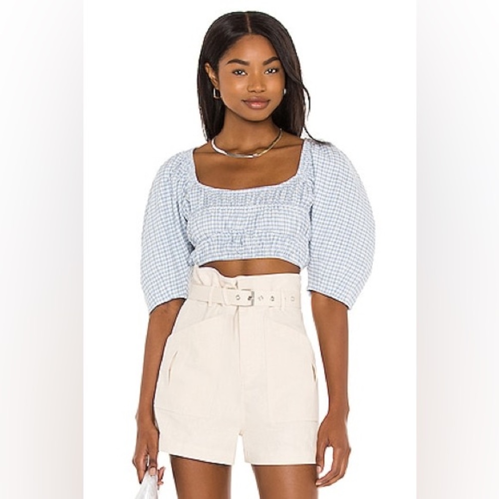 SONG OF STYLE size Small Cassia Top in Blue & White